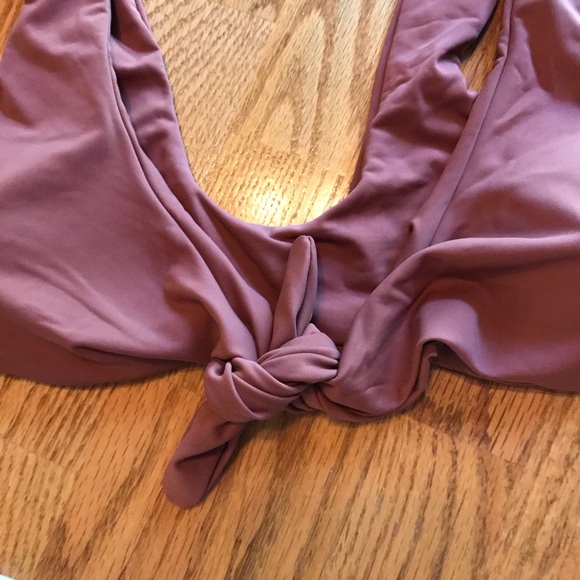 NWT Zaful Mauve/White Padded Knot Bikini Set (S) - Picture 6 of 13